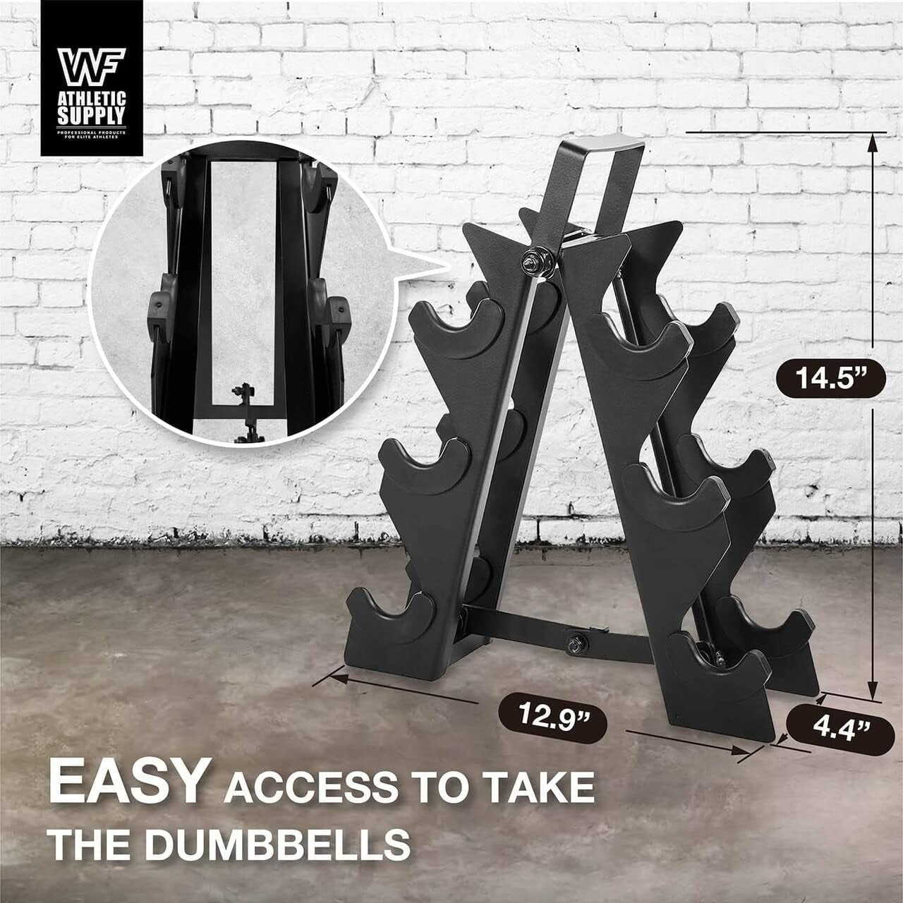 Dumbbell Rack, Heavy Duty A-Frame Dumbbell Stand, Steel Dumbbell Holder, Dumbbell Weight Storage Rack for Dumbbell Storage Solution, RACK ONLY, Multiple Sizes Options