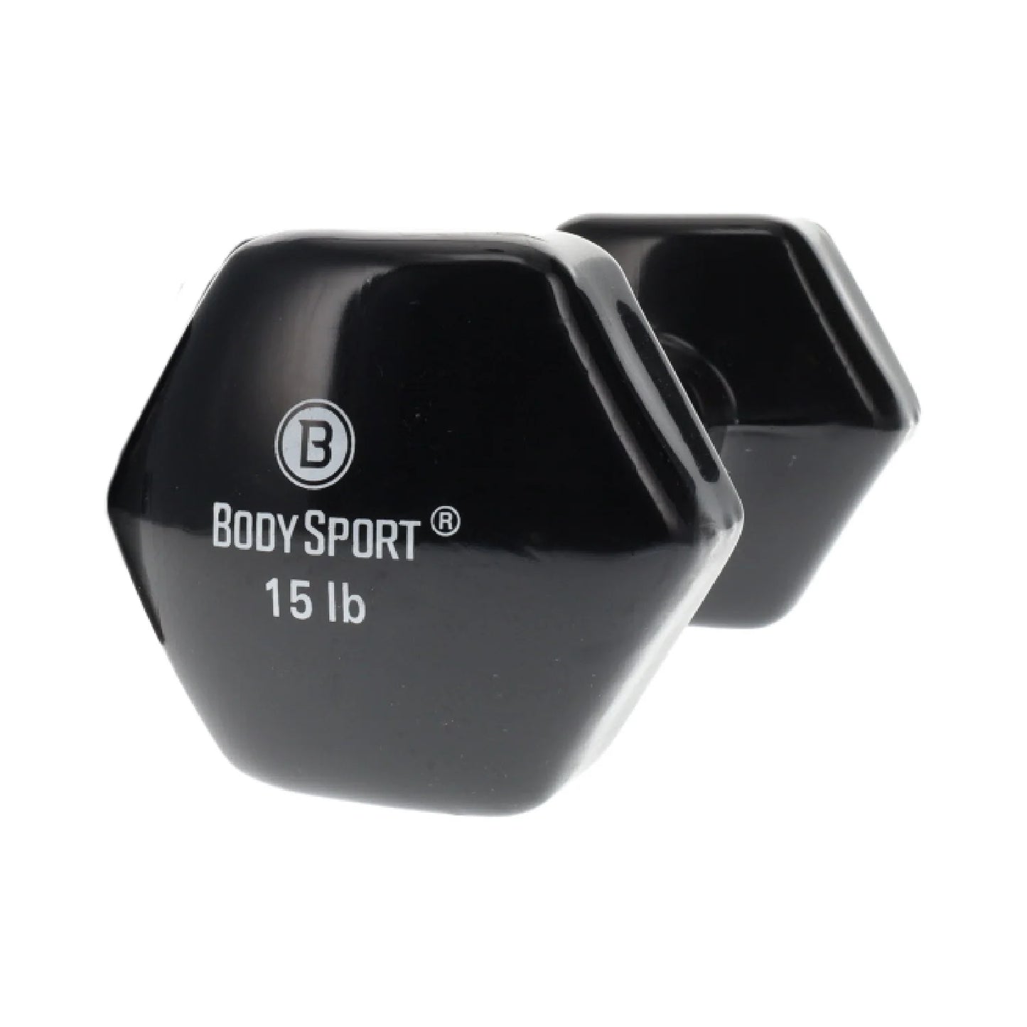 Vinyl Coated Dumbbell Weight, 15 Lb. (Single) - Strength Training Equipment for Home Fitness & Gym Workouts (Gray)