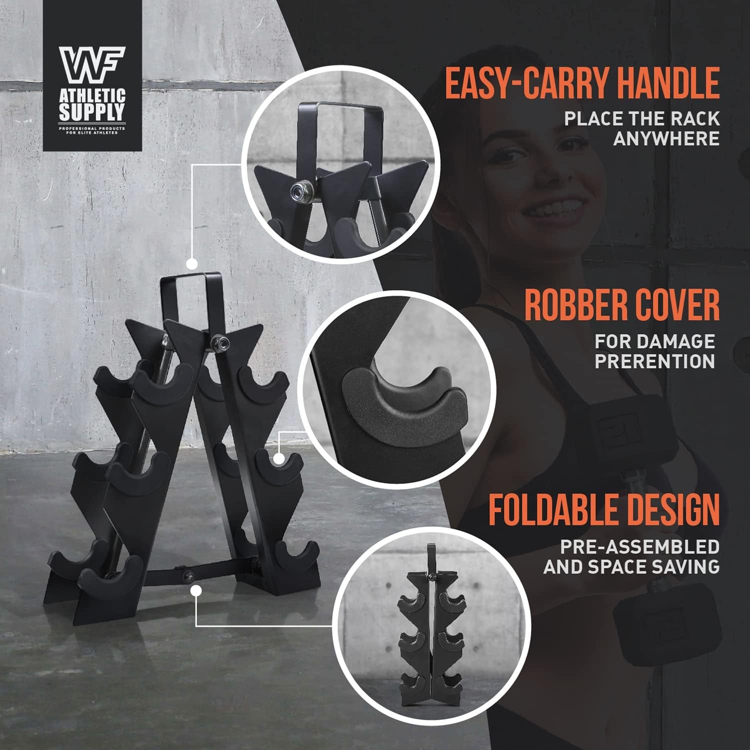 Dumbbell Rack, Heavy Duty A-Frame Dumbbell Stand, Steel Dumbbell Holder, Dumbbell Weight Storage Rack for Dumbbell Storage Solution, RACK ONLY, Multiple Sizes Options